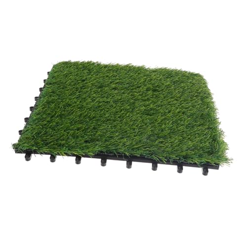 Kisangel Kunstgras Bodenfliesen mit Klicksystem Hitzebeständig rutschfest Dekorativ für Garten Terrasse Balkon DIY Gartenteppich Außenbereich von Kisangel