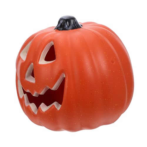 Kisangel LED Halloween Kürbislampe aus Robustem Pe Material Tragbare Jack O Lantern Deko für Innen und Außen Leichte Leuchtende Herbstdekoration für Party Bauernhausstil Batteriefrei von Kisangel