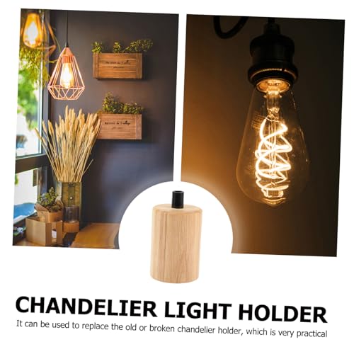 Kisangel Lampenfassung Holz Lampenhalter für Hängelampe Deckenleuchte Vintage Stil Langlebiger Lampensockel aus Holz und Kunststoff Einfache Montage Passend für Glühbirnen für Wohnzimmer von Kisangel