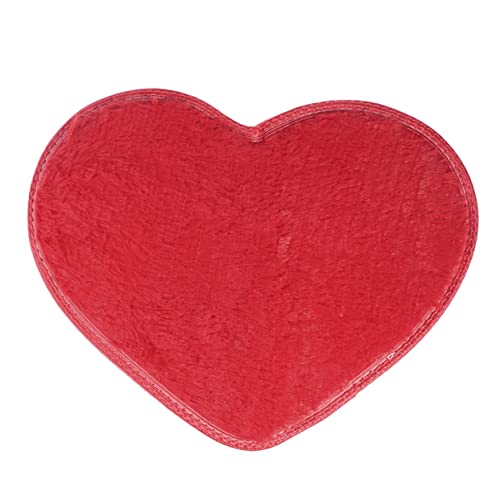 Kisangel Herzförmige Silky Teppichmatte rutschfest Schnell Trocknend Für Schlafzimmer Wohnzimmer Und Badezimmer Flauschiger Bodenbelag Rot Leicht Zu Reinigen von Kisangel
