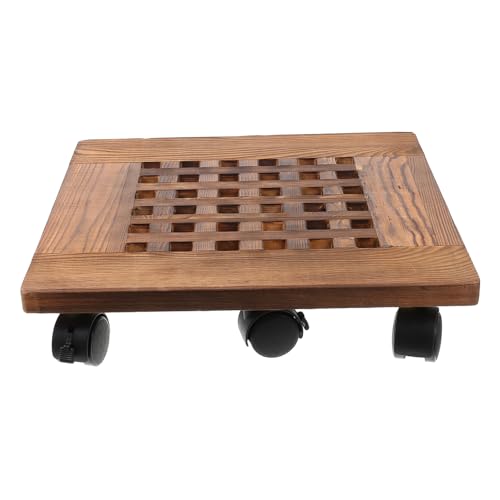 Kisangel Massiver Blumentopfuntersetzer mit Vier Lenkrollen und Integrierter Feststellbremse Robuste Hohle Pflanzenbasis für Drinnen und Draußen Praktische Transporthilfe für Pflanzkübel von Kisangel