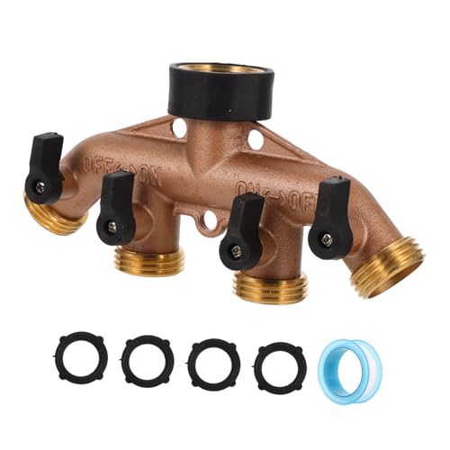 Kisangel Messing Gartenschlauch Verteiler mit Ausgängen und Absperrventilen Robuster Y Schlauchadapter für Bewässerungssysteme Platzsparender Wasserhahn Splitter für Gartenbewässerung Kisangel Messing Gartenschlauch Verteiler mit Ausgängen und Absperrventilen Robuster Y Schlauchadapter für Bewässerungssysteme Platzsparender Wasserhahn Splitter für Gartenbewässerung von Kisangel