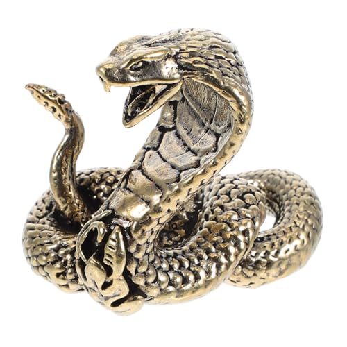 Kisangel Messing Schlangenstatue Dekoratives Feng Shui Ornament Einzigartiges Chinesisches Kupferhandwerk Schreibtisch Deko für Wohnzimmer Büro Innenraumgestaltung von Kisangel