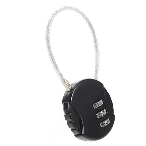 Kisangel Metall Kombinationsschloss Rund Schwarz Kleines Zahlenschloss mit Einstellbarem Code Robustes Vorhängeschloss für Koffer Rucksack Schrank für Reise und Alltagsschutz von Kisangel