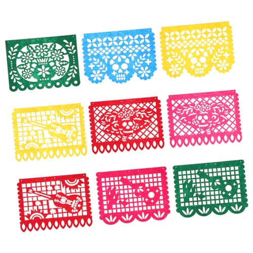 Kisangel Mexikanisches Partybanner Set Wiederverwendbare Dekoration für Tag der Toten mit Bunten Authentischen Fahnen aus Vliesstoff für Feiern und Kulturelle Anlässe Kisangel Mexikanisches Partybanner Set Wiederverwendbare Dekoration für Tag der Toten mit Bunten Authentischen Fahnen aus Vliesstoff für Feiern und Kulturelle Anlässe von Kisangel