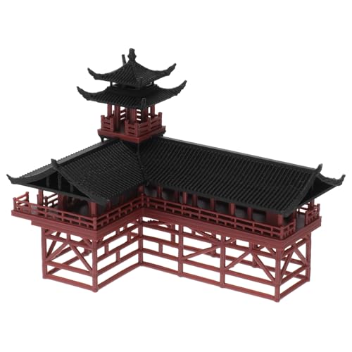 Kisangel Micro Landscape Dekoration Chinesisches Miniatur Pavillon Modell Kunstvolle Aquarium und Gartenskulptur Details Traditionelle Architektur für Terrarium Garten Büro und von Kisangel