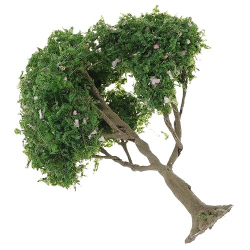 Kisangel Miniatur Landschaftsbaum Aus Draht Handgefertigte Bäume Für Modelleisenbahn Bonsai-Dekorationen Und Mikrolandschaften Hohe Grüne Baum Mit Weißen Blüten von Kisangel