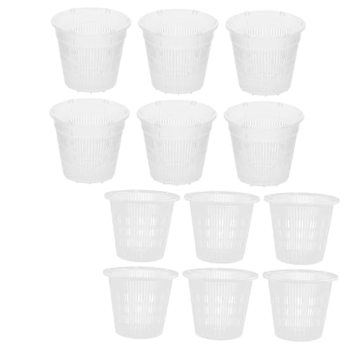 Kisangel Orchideentöpfe 12st Blumentopf Orchideen Klarer Topf Große Töpfe Für Pflanzen Im Freien Hängender Pflanzentopf Desktop-blumentöpfe Mehrzweck-pflanztöpfe Blumentöpfe Im Freien Plastik Weiß von Kisangel