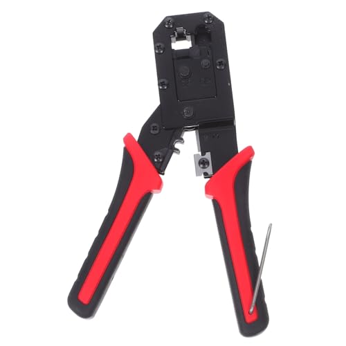 Kisangel Pass Through Crimper Netzwerkzange Multifunktionaler Kabelabisolierer und Crimpwerkzeug für Ethernet Installation und Telefonleitung Wartung mit Kabelhaken für Effiziente von Kisangel