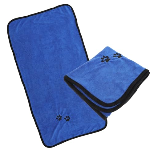 Kisangel Pet Handtuch Schnelltrocknend Saugfähig für Hunde und Katzen Große Badetücher für Haustiere nach Baden Hautfreundliches Material Blau von Kisangel
