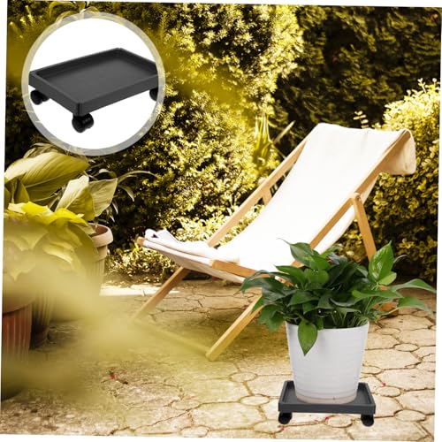 Kisangel Pflanzenuntersetzer Tablett mit stabilem dickem rechteckigem Sockel kratzfestem Design wasserfestem Blumentopfständer geeignet für Pflanzentöpfe und Innenbereiche von Kisangel