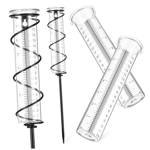 Kisangel Präziser Glas Regenmesser Spiralhalter Erdspieß Bruchsicher UV beständig Inklusive Ersatz messzylinder für Garten Wetterstation Außenbereich Kisangel Präziser Glas Regenmesser Spiralhalter Erdspieß Bruchsicher UV beständig Inklusive Ersatz messzylinder für Garten Wetterstation Außenbereich von Kisangel