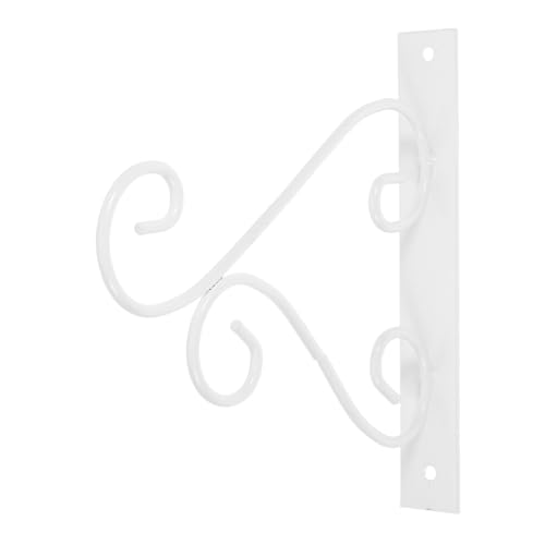 Kisangel Retro Eisen Wandhaken mit Schrauben Vintage Blumenkorb Halter für Balkon und Garten Weißer Schmiedeeisen Aufhänger für Kerzenhalter Laternen und Pflanzenampeln S von Kisangel