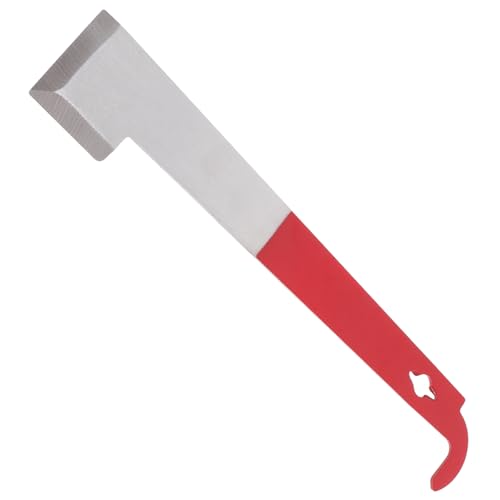 Kisangel Robustes Imkerwerkzeug aus Edelstahl mit Burgunderrotem Finish Multifunktionaler J Haken Bienenstockschaber für Effiziente Reinigung und Pflege von Bienenbeuten Bienenzucht von Kisangel