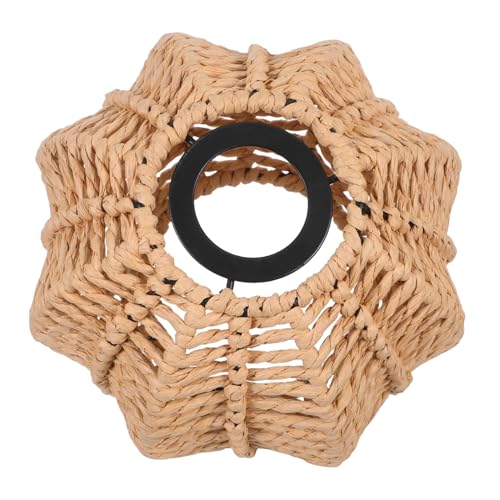 Kisangel Rustikaler Handgewebter Boho Lampenschirm in Kürbisform Lochdurchmesser Dekorative Deckenleuchte für Wohnzimmer Schlafzimmer Essbereich Exotischer Stil Vielseitig Einsetzbar von Kisangel