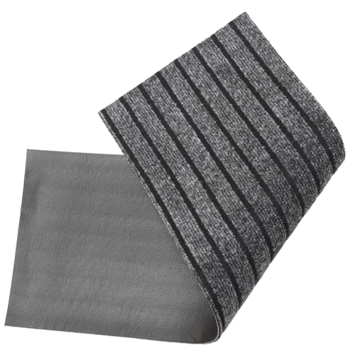 Kisangel Rutschfester Treppenstufen Teppich Anti rutsch Schutzmatte für Treppen Schalldämmend Geeignet für Senioren und Haustiere Dunkelgrau mit Längsstreifen ohne Kantenabschluss von Kisangel