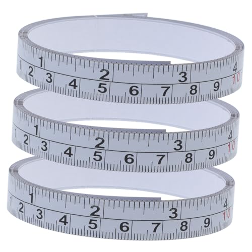 Kisangel Selbstklebendes Stahlmaßband Flach mit Metrischem und Imperialem Lineal Langlebig Präzise Ablesung zum Aufkleben Werkbänke Wände und Holzoberflächen Vielseitig Einsetzbar von Kisangel