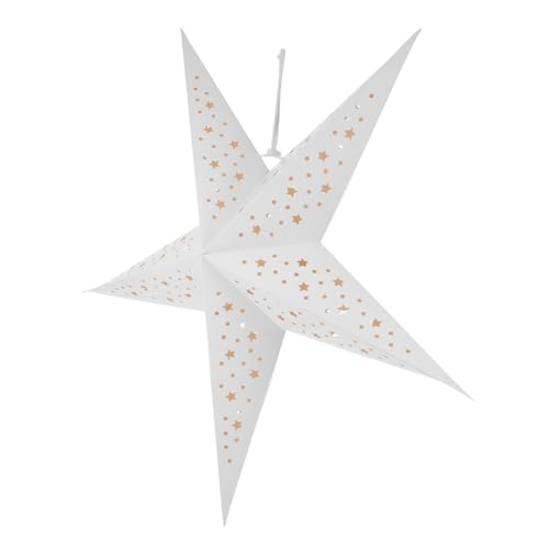 Kisangel Sternförmiger Papierlampenschirm Fünfeckiger Lampenschirm Kreative Deckenleuchte Hängend Moderner Lampenüberzug Für Wohnzimmer Deko und Partybeleuchtung von Kisangel
