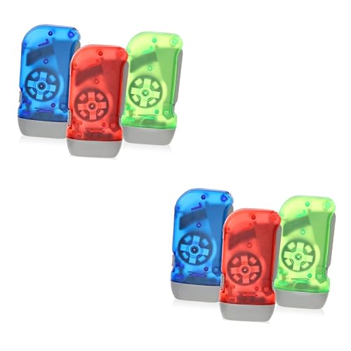 Kisangel 6stücke Handkurbel Taschenlampe Tragbare Taschenlampe Mit Lichtern Ergonomisch Für Notfälle Camping Und Outdoor Aktivitäten Zufällige Farben von Kisangel