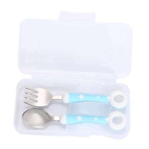Kisangel Teiliges Edelstahl Babybesteck Set mit Löffel und Gabel Kindersicheres Cartoon Design für Junge Mädchen Ab Jahr Praktisches Besteck für Unterwegs Frei und Langlebig von Kisangel