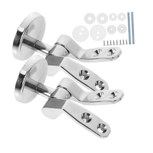 Kisangel Toilettendeckel Scharniere Set mit Absenkautomatik Wc Sitz Ersatzteile aus Langlebigem mit Schrauben Selbstschließende Dämpfer für Geräuschloses Öffnen und Schließen von Kisangel