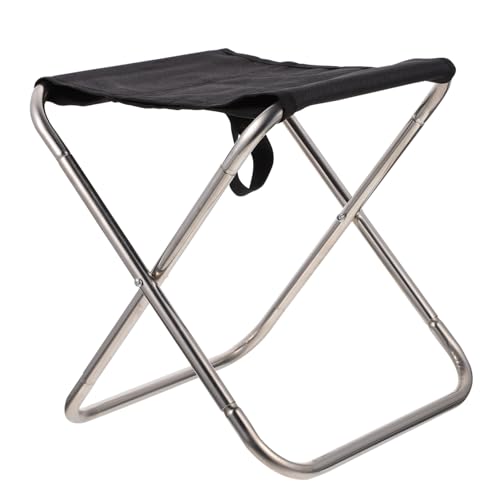 Kisangel Tragbarer Faltbarer Campingstuhl aus Edelstahl Fach Klappbar Ultraleicht Robust und Langlebig Multifunktionaler Outdoor Angelstuhl für Strand Picknick und Wandern von Kisangel