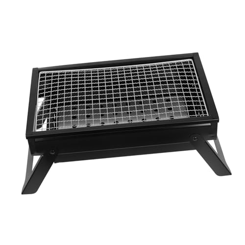 Kisangel Tragbarer Faltbarer Holzkohlegrill mit Herausziehbarer Kohlebox Kleiner Leichter Bbq Grill für Camping Picknick und Outdoor Einfacher Transport und Reinigung Geeignet für Personen von Kisangel