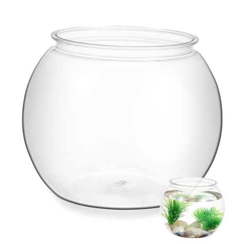 Kisangel Transparenter Pet Aquarium Tank Bruchsicheres Multifunktionales Großer Runder Desktop Betta und Goldfischtank für Büro Wohnzimmer Langlebig und Modern Gestaltet von Kisangel