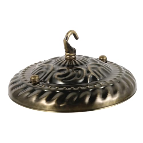 Kisangel Vintage Deckenhaken Pendelleuchte mit Schraubbefestigung Verzierte Deckenlampe Montagescheibe Geprägte Deckenplatte für Wohnzimmer Esszimmer Schlafzimmer DIY Lichtbefestigung Kisangel Vintage Deckenhaken Pendelleuchte mit Schraubbefestigung Verzierte Deckenlampe Montagescheibe Geprägte Deckenplatte für Wohnzimmer Esszimmer Schlafzimmer DIY Lichtbefestigung von Kisangel