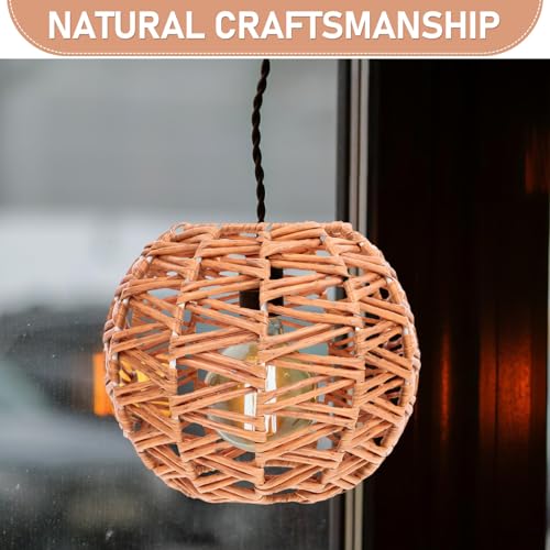 Kisangel Vintage Deckenlampe Rattan Lampenschirm Handgewebt Gewölbt Robust Vielseitig für Wohnzimmer Schlafzimmer Restaurant Retro Stil Elegante Beleuchtung Kisangel Vintage Deckenlampe Rattan Lampenschirm Handgewebt Gewölbt Robust Vielseitig für Wohnzimmer Schlafzimmer Restaurant Retro Stil Elegante Beleuchtung von Kisangel