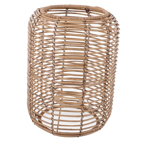 Kisangel Vintage Lampenschirm aus Künstlichem Rattan Geflochtene Pendelleuchte Dekorativer Lampenschirm für Deckenleuchte Einfach zu Installierender Ersatzschirm für Esszimmer und von Kisangel