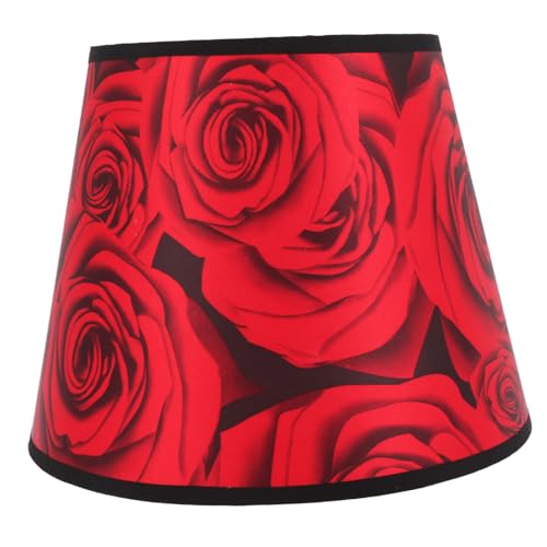 Kisangel Vintage Lampenschirm aus Rotem Leinenstoff Fassung Blendfrei Dekorativer für Steh Nachttischlampen im Retro stil Einfach zu Montieren für Wohnzimmer und Schlafzimmer von Kisangel