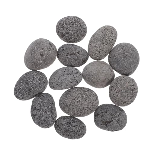 Kisangel Vulkanstein Feuerstelle Stein Wiederverwendbare Feuersteine Feuerstelle Kristalle Feuerkiesel Stein BBQ Grill Basis Fels Feuerfeuer für Gaskamin Vulkangestein Grau von Kisangel