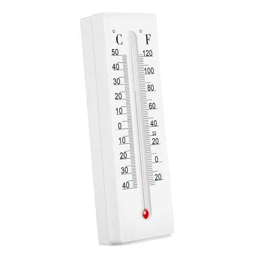 Kisangel Wandthermometer Außen und Innen mit Verstecktem Schlüsselversteck Robustes Kunststoffgehäuse Zweifache Anzeige Celsius und Fahrenheit Vertikal Hängend für Haus und Garten von Kisangel