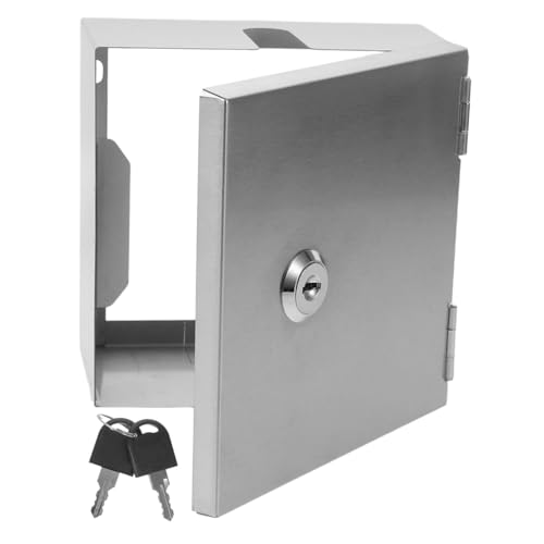 Kisangel Wasserdichte Edelstahl Steckdosenschutzbox Modell mit Schloss Outdoor Steckdosenabdeckung Robuste Abschließbare Steckdosenbox für Wandmontage Schutz für Garten Außensteckdosen von Kisangel