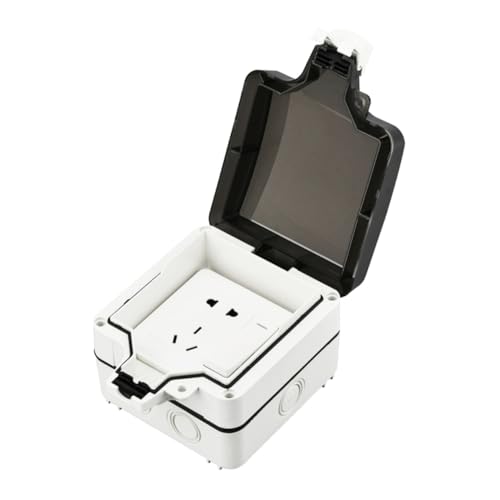 Kisangel Wasserdichte Schutzbox für Wandsteckdose Stoßfestes PC material Wetterfestes Schutzgehäuse Schutz vor Stromschlag und Regen für Außenbereich und Bad von Kisangel