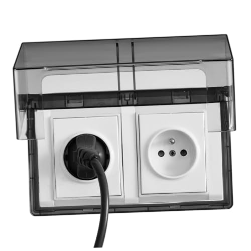 Kisangel Wasserdichte Selbstklebende Steckdosenabdeckung Doppelte Position Dicke Schutzbox Spritzwassergeschützt Einfach zu Montieren Geeignet für Badezimmer Küche Wohnzimmer Kisangel Wasserdichte Selbstklebende Steckdosenabdeckung Doppelte Position Dicke Schutzbox Spritzwassergeschützt Einfach zu Montieren Geeignet für Badezimmer Küche Wohnzimmer von Kisangel