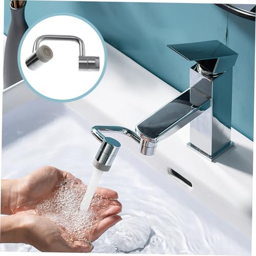 Kisangel Wasserhahn Verlängerung Drehbar Flexibler Luftsprudler mit Spritzschutz Bad Küche Dreifach Schwenkbarer Auslauf Sauerstoffreich für Waschbecken von Kisangel