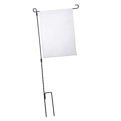 Kisangel Weiße Gartenflagge Teiliges Set mit Fahnenmast Einseitige Blanko Fahne für DIY Dekoration Wetterbeständig für und Garten Kreative Outdoor Deko von Kisangel