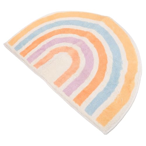 Kisangel rutschfeste Saugfähige Regenbogen Badmatte aus Atmungsaktivem Polyester Schmutzschützender Langlebiger Türvorleger für Badezimmer und Eingangsbereich von Kisangel