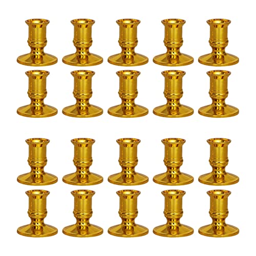 10 Stück Kerzenhalter für Stabkerzen, moderne Kerzenleuchter, Stumpenkerzenständer, Ständer, für Hochzeit, Party, Tischdekoration (Gold) von Kisbeibi