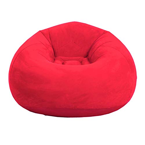 Bean Bag Chair Living Room Inflatable Sofa Chair Outdoor Foldable Flocking Bean Bag Chair Lounger for Kids Adult Ultra Soft Lazy Sofa Couch (Red) von Kisbeibi