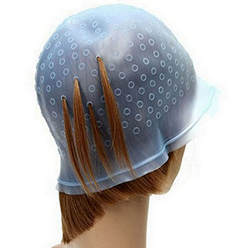 Haarfärbe-Highlight-Kappe, wiederverwendbare Silikon-Highlight-Kappe, zum Durchziehen von Haarfärben, Haarfärbekappe mit Haken für Friseursalon, Werkzeug, Friseur, Highlighting-Set von Kisbeibi