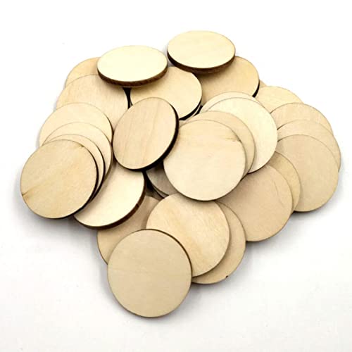 Kisbeibi 100 Stück Holzscheiben, 20 mm, unlackiert, runde Holzscheite, natürliche Blanko-Holzkreise zum Bemalen, Türaufhänger von Kisbeibi