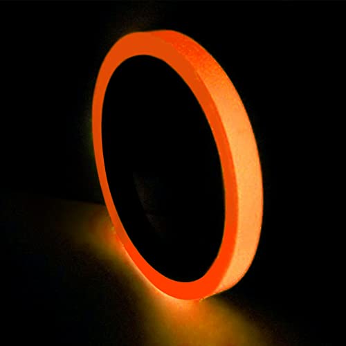 Kisbeibi 3 m leuchtende Klebebänder, fluoreszierendes Klebeband, helles Aufbewahrungsband, leuchtet im Dunkeln, fluoreszierendes Neon-Partyzubehör (orange, 2 cm breit) von Kisbeibi