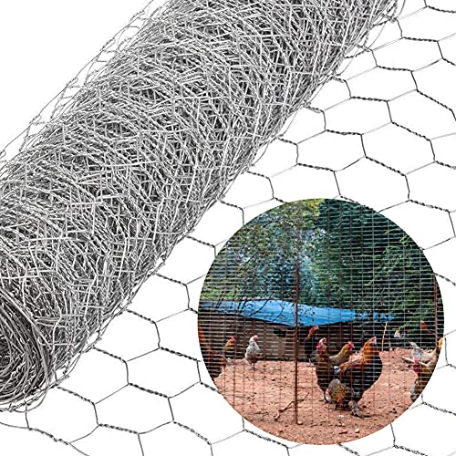 Kisbeibi Chicken Wire Mesh Netting for Craft Projects, 350mm x 4m Lightweight Galvanized Hexagonal Wire Rabbit Fencing Garden Metal Netting von Kisbeibi