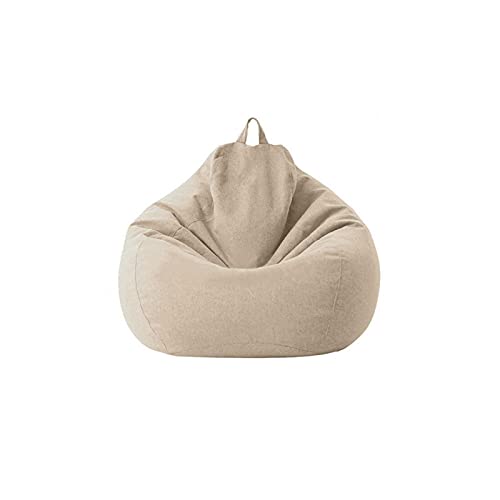 Kisbeibi Sitzsack (ohne Füllstoff), weiches Leinen, zur Aufbewahrung von Stofftieren oder Memory-Schaum, Sitzsack für Erwachsene, Kinder, Teenager, Khaki, Größe: 70 x 80 cm von Kisbeibi