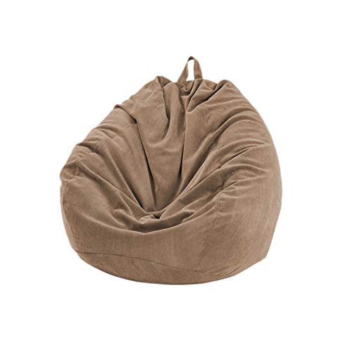 Kisbeibi Sitzsack-Stuhlbezug (ohne Füllung), waschbar, ultraweich, Cord, stabiler Sitzsackbezug (Braun, Größe: 85 x 110 cm) von Kisbeibi