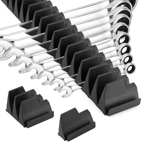 Kisbeibi Werkzeughalter für 23 Maulschlüssel, Werkzeuge Magnetischer Schraubenschlüsselhalter, Magnetischer SchraubenschlüSsel-Organisator Für Werkzeugkasten(Schwarz) von Kisbeibi