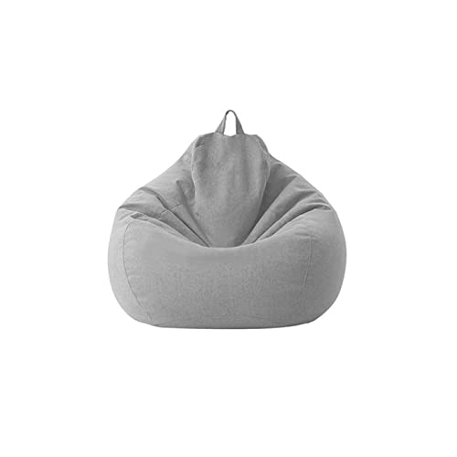 Sitzsackbezug ohne Füllung, Sitzsack für Kinder und Jugendliche, Lazy Sitzsack Stuhlbezug Bean Bag Chair Cover, Sofabezug Sitzsackbezug für Outdoor & Indoor Gaming Entspannen(Hellgrau,Size:70x80cm) von Kisbeibi